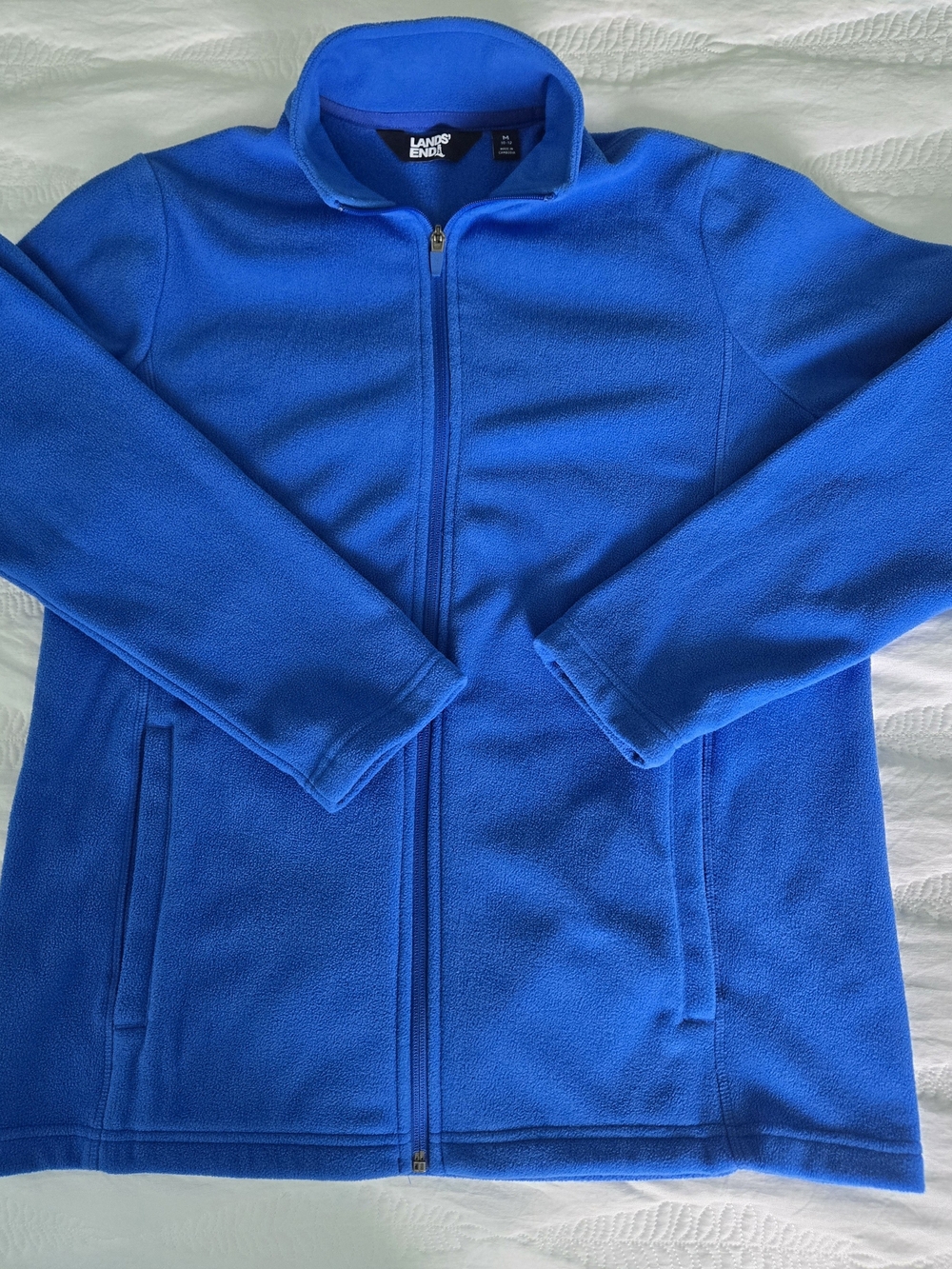 Lands' End Full-Zip Medium Fleece Jacket - Royal Blue